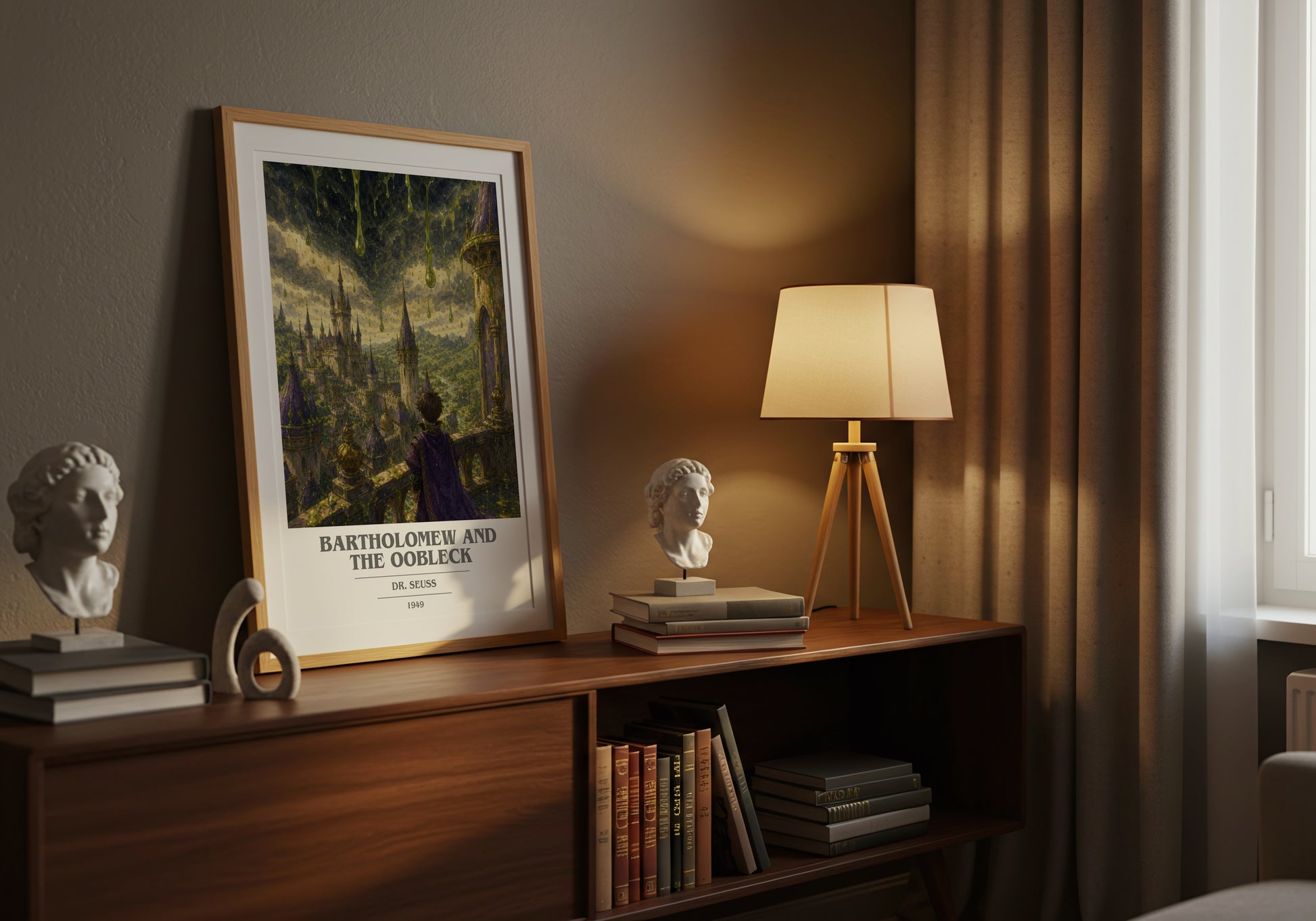 Bartholomew And The Oobleck book cover book poster framed on wall – childrens wall art