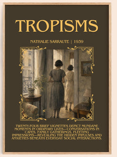 Tropisms Minimalist Book Poster by Nathalie Sarraute – book poster