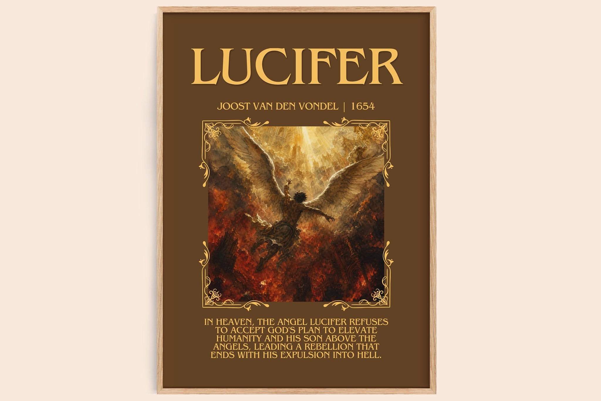Lucifer Minimalist Book Poster by Joost van den Vondel