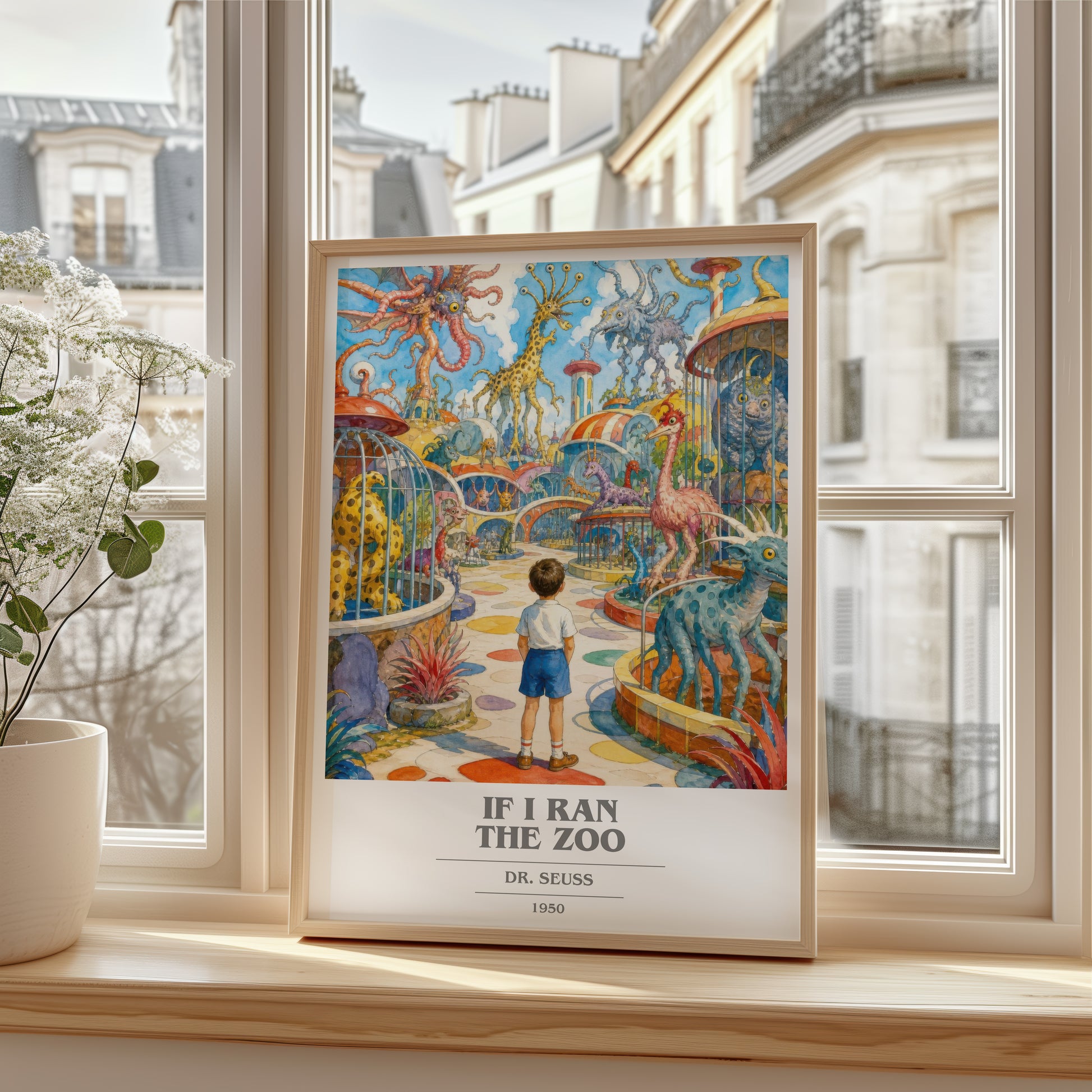 If I Ran The Zoo book cover poster colour and style options – Dr. Seuss book art