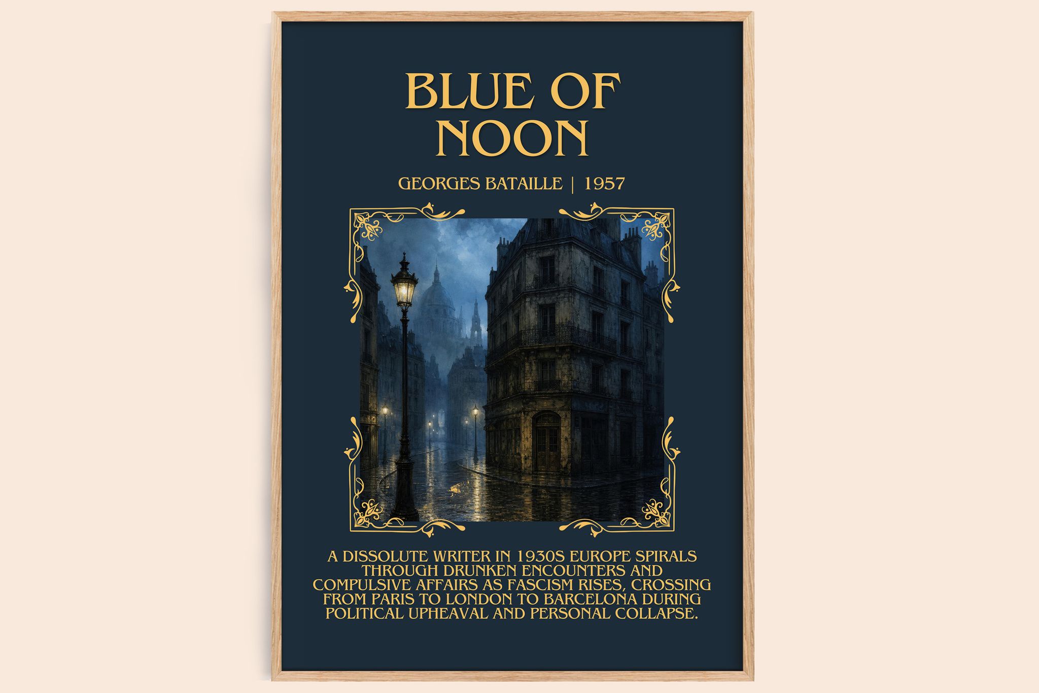 Blue of Noon Minimalist Book Poster by Georges Bataille