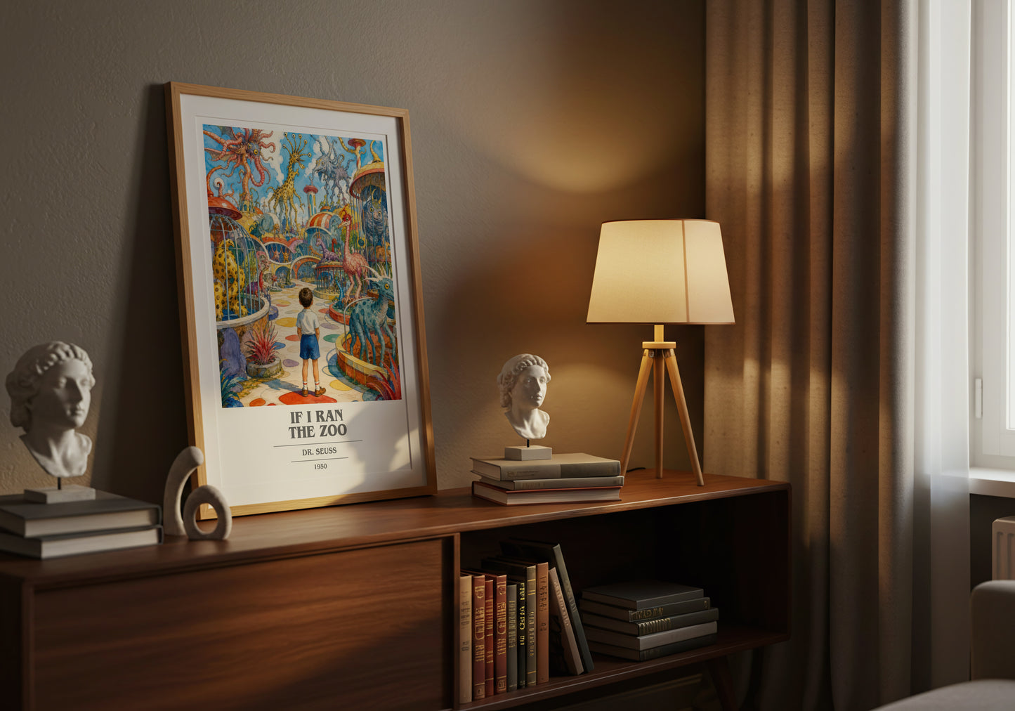 If I Ran The Zoo book cover book poster framed on wall – childrens wall art