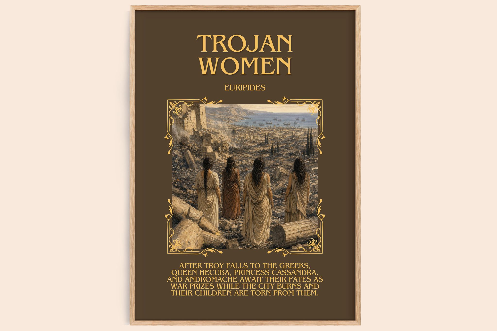 Trojan Women Minimalist Book Poster by Euripides