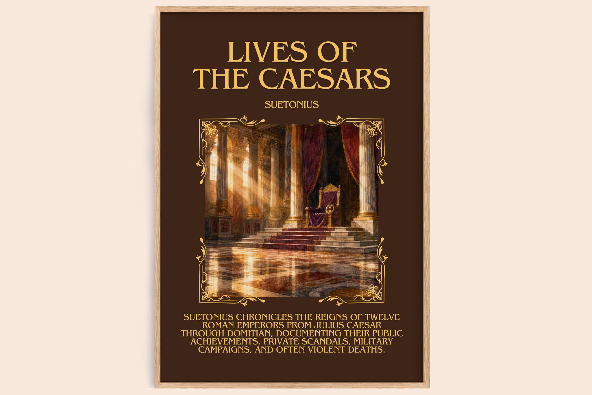 Lives of the Caesars Minimalist Book Poster by Suetonius
