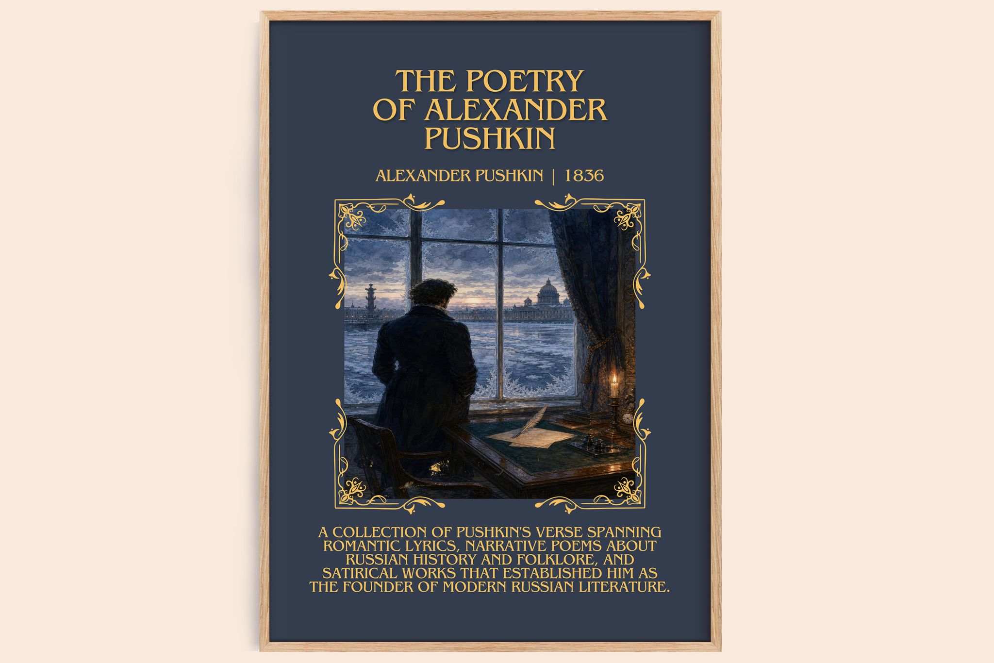 Poetry of Alexander Pushkin Minimalist Book Poster by A. Pushkin