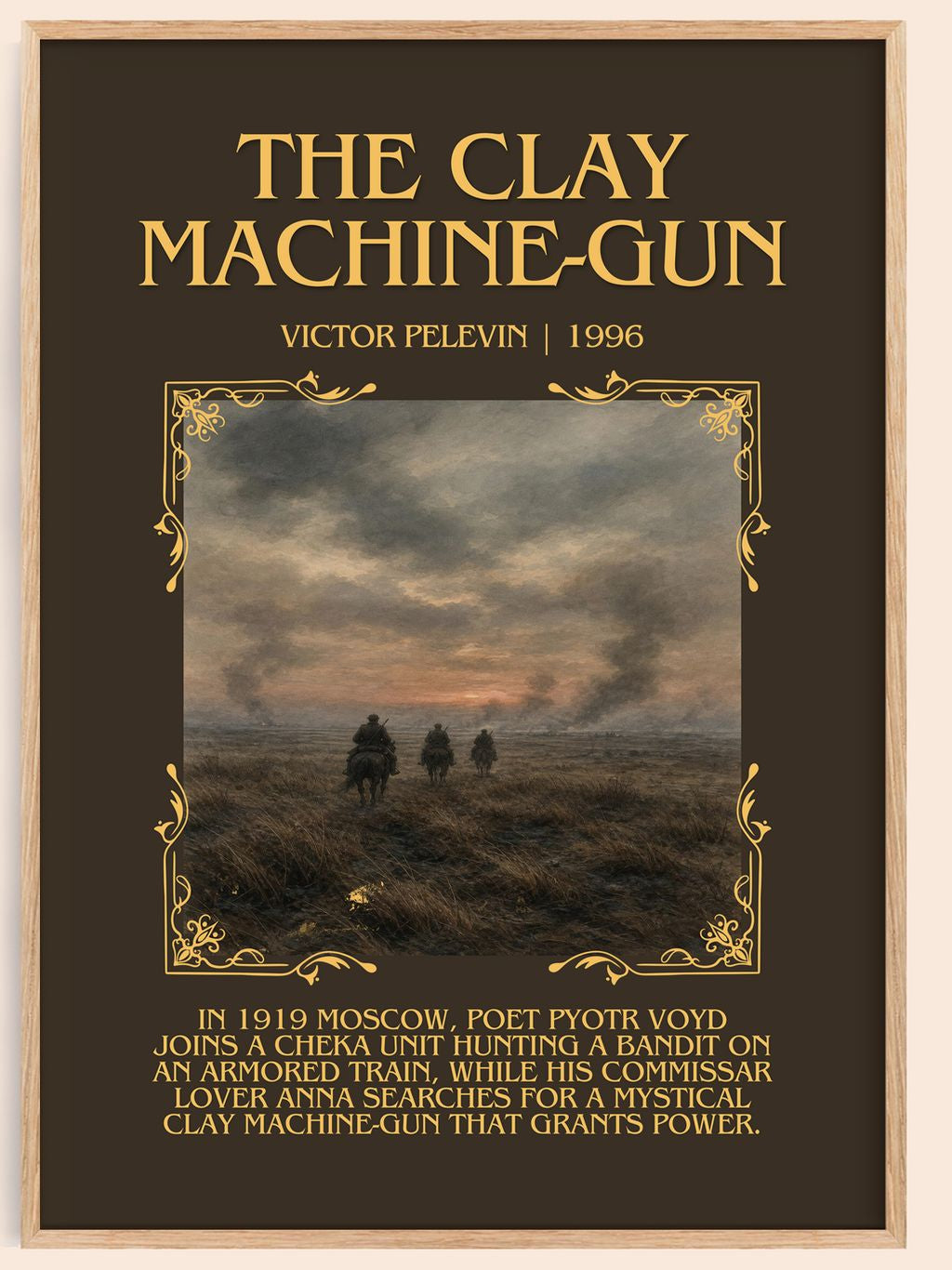 The Clay Machine-gun Minimalist Book Poster by Victor Pelevin – book poster