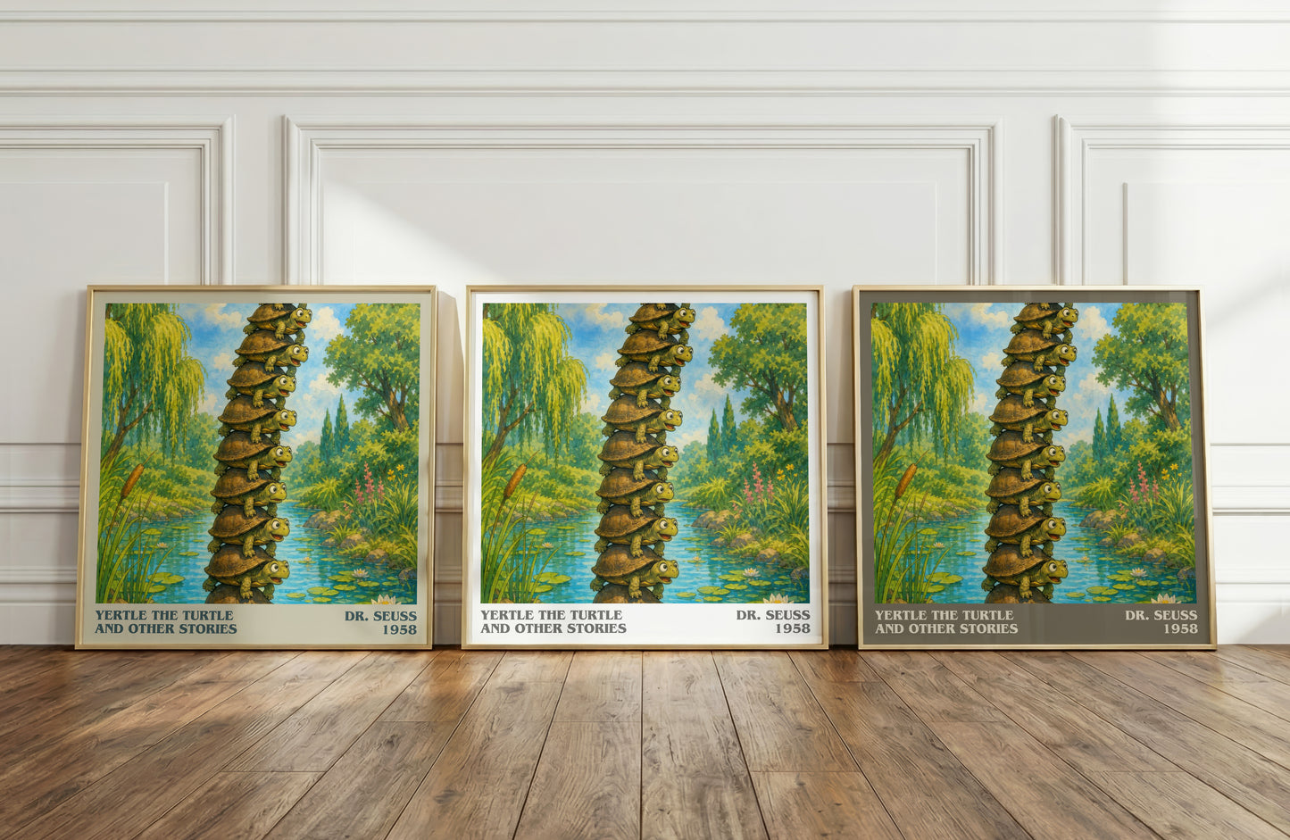 Yertle The Turtle And Other Stories literary art print colour and style options – Dr. Seuss book art