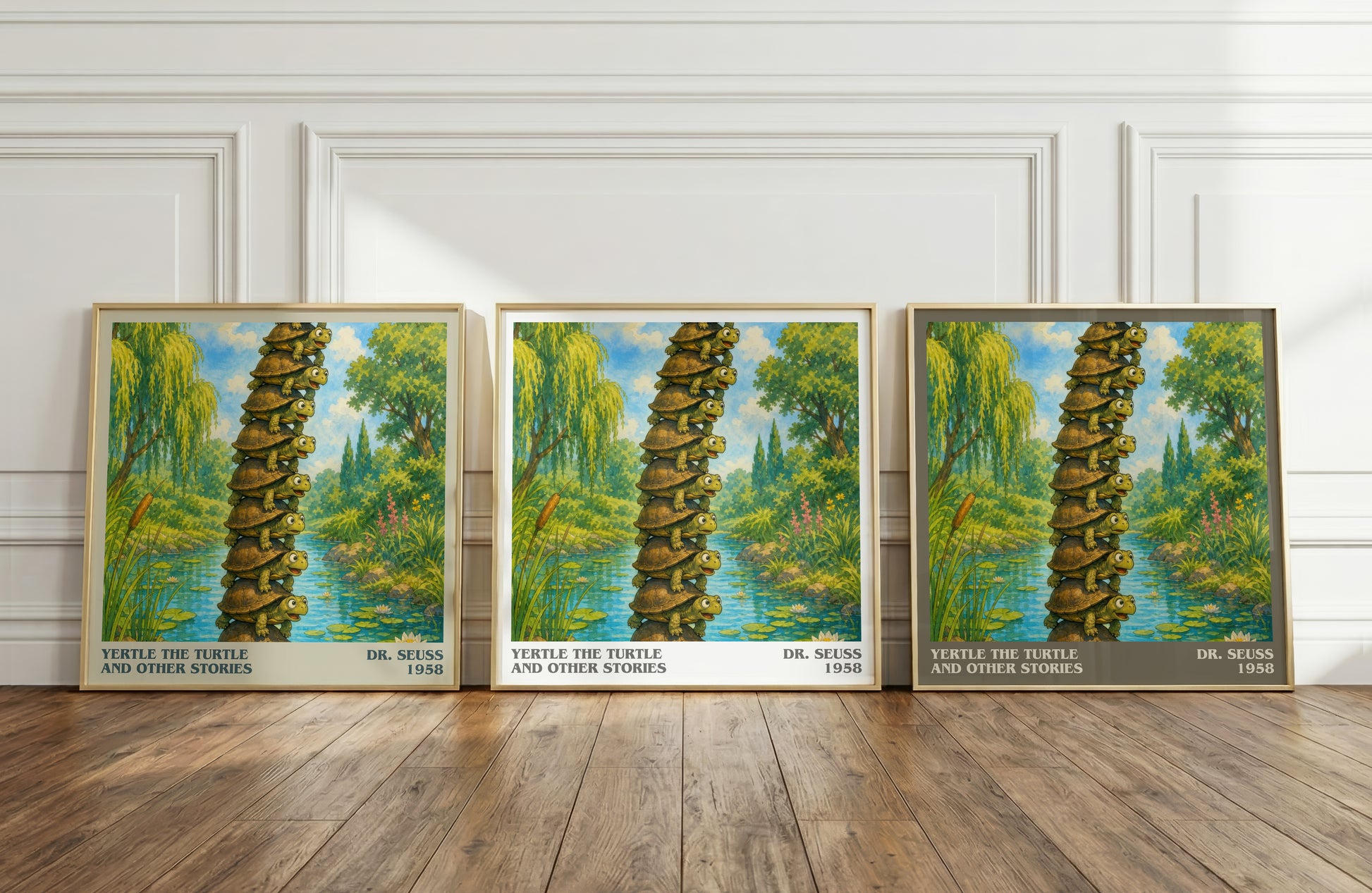 Yertle The Turtle And Other Stories literary art print colour and style options – Dr. Seuss book art