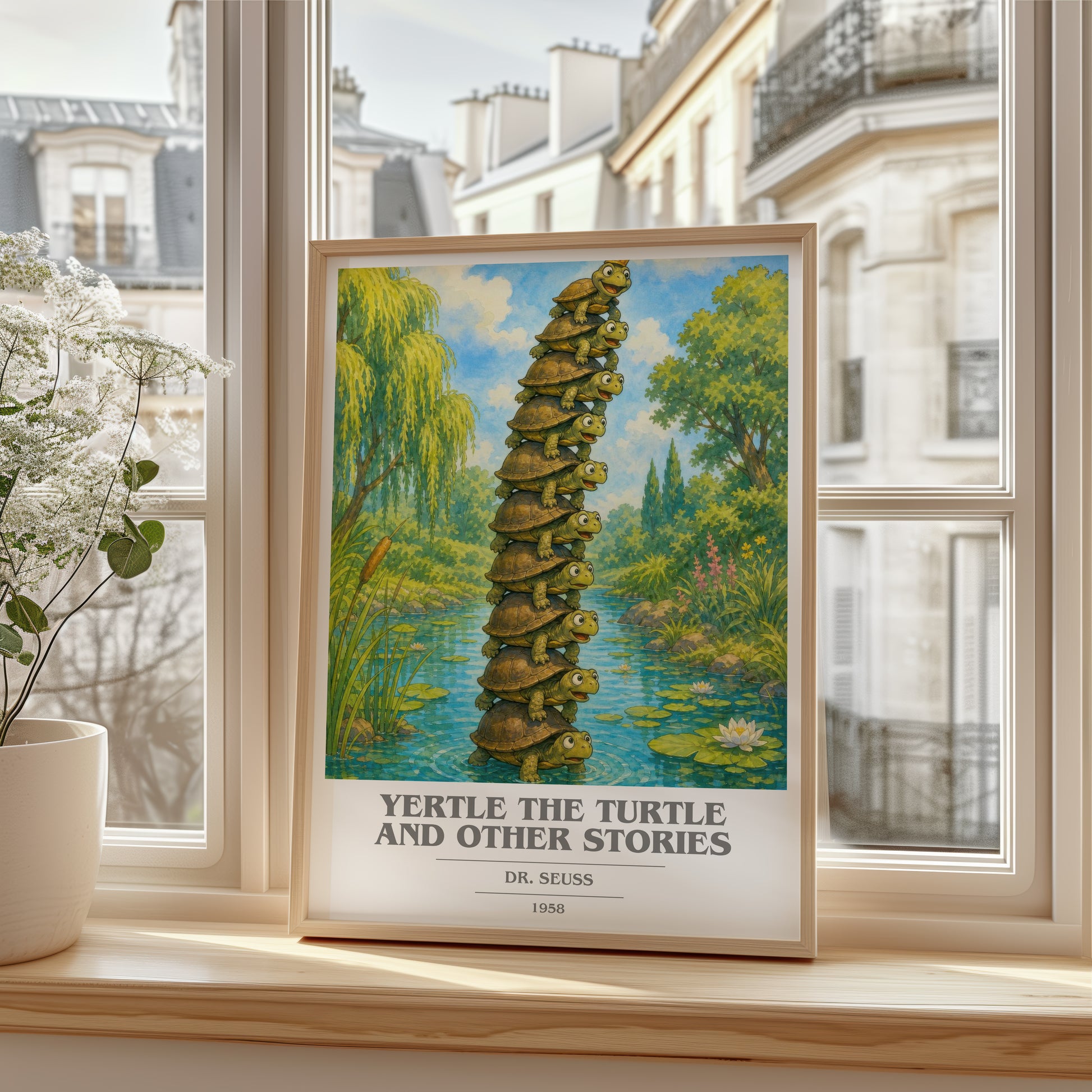 Yertle The Turtle And Other Stories book cover poster colour and style options – Dr. Seuss book art