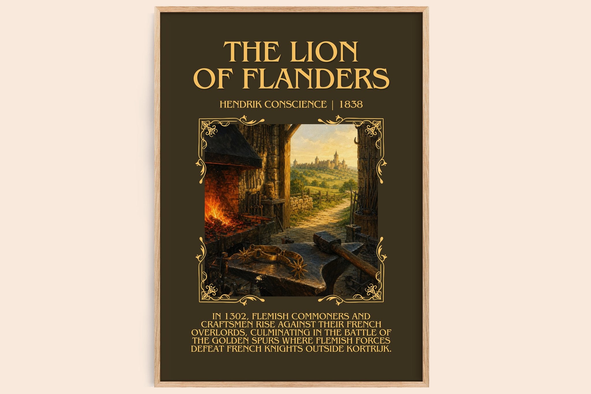 The Lion of Flanders Minimalist Book Poster by Hendrik Conscience