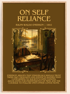 On Self Reliance Minimalist Book Poster by Ralph Waldo Emerson – book poster