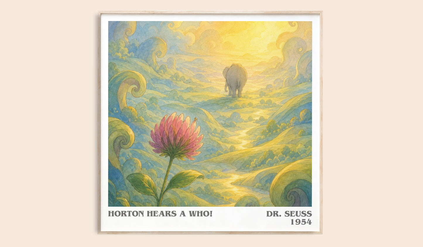 Horton Hears A Who! literary book poster by Dr. Seuss – framed literary art print