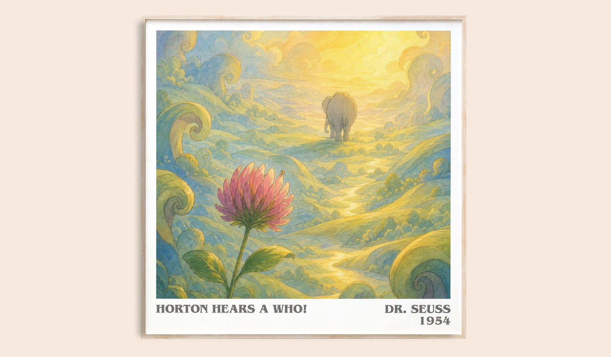 Horton Hears A Who! literary book poster by Dr. Seuss – framed literary art print