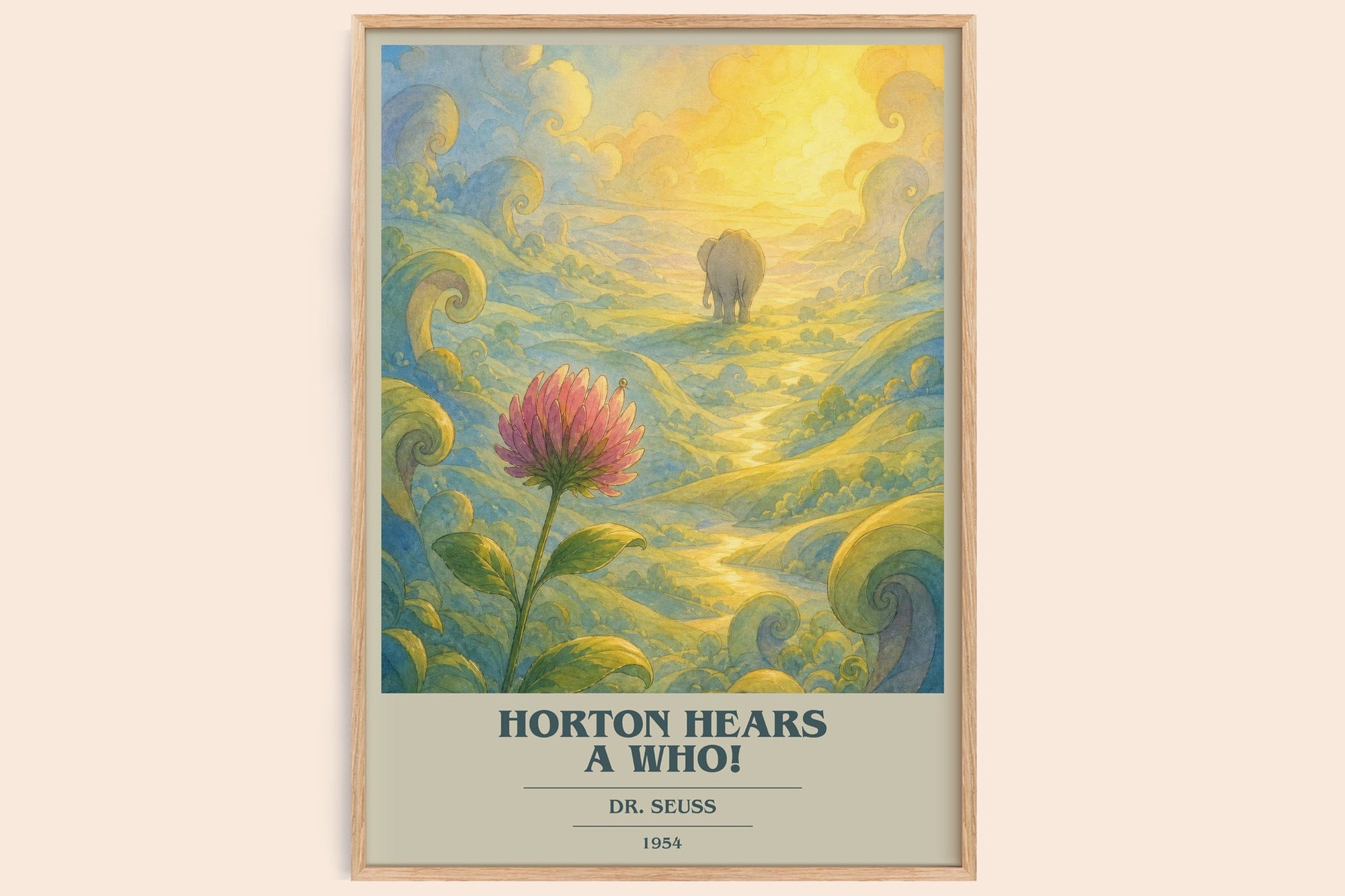 Horton Hears A Who! book cover book poster by Dr. Seuss – framed literary art print