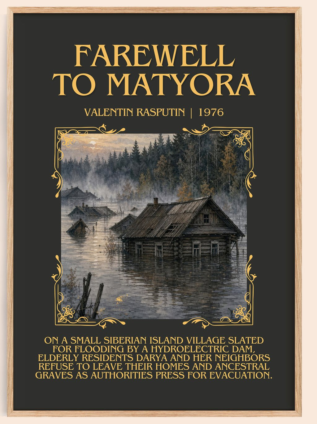 Farewell To Matyora Minimalist Book Poster by Valentin Rasputin – book poster