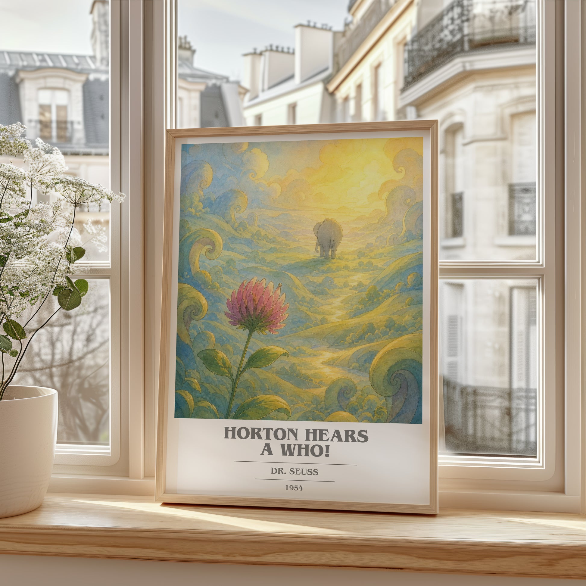 Horton Hears A Who! book cover poster colour and style options – Dr. Seuss book art