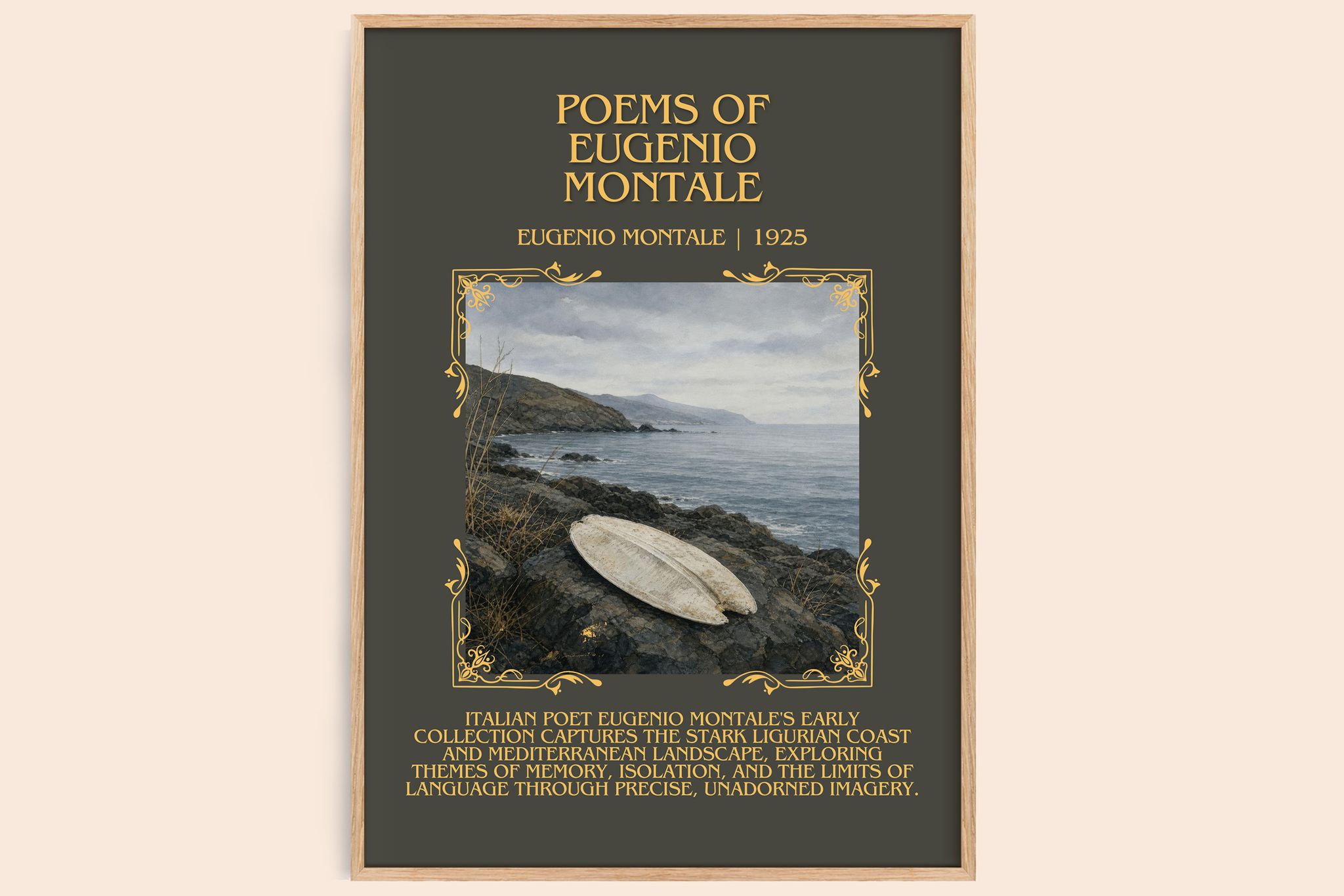 Poems of Eugenio Montale Minimalist Book Poster by Eugenio Montale