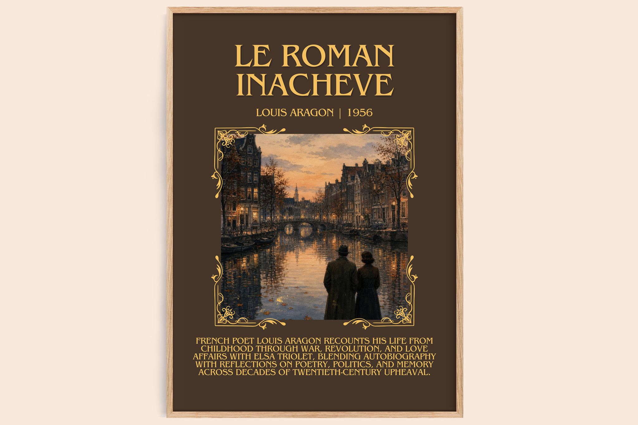 Le Roman Inachevé Minimalist Book Poster by Louis Aragon