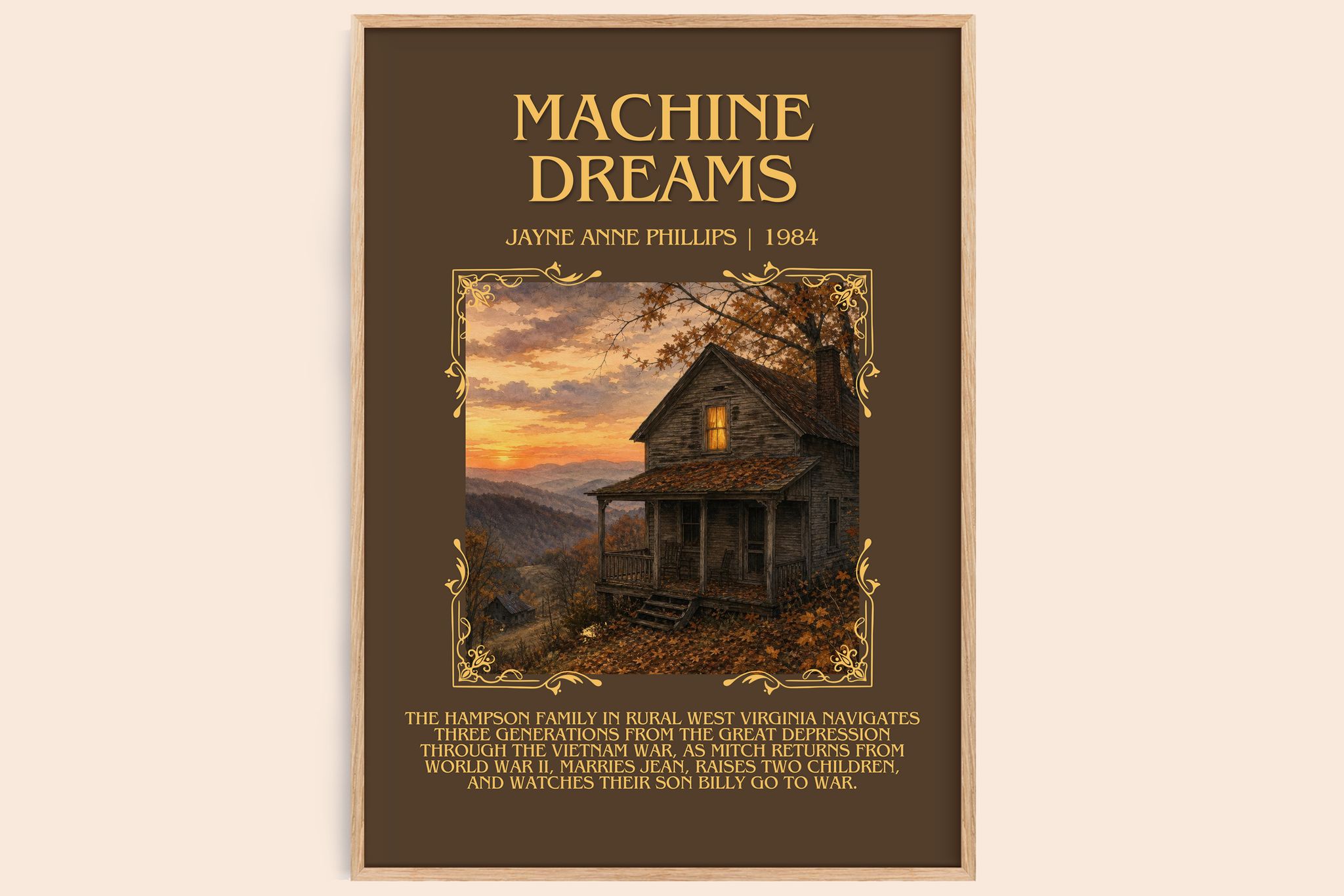 Machine Dreams Minimalist Book Poster by Jayne Anne Phillips