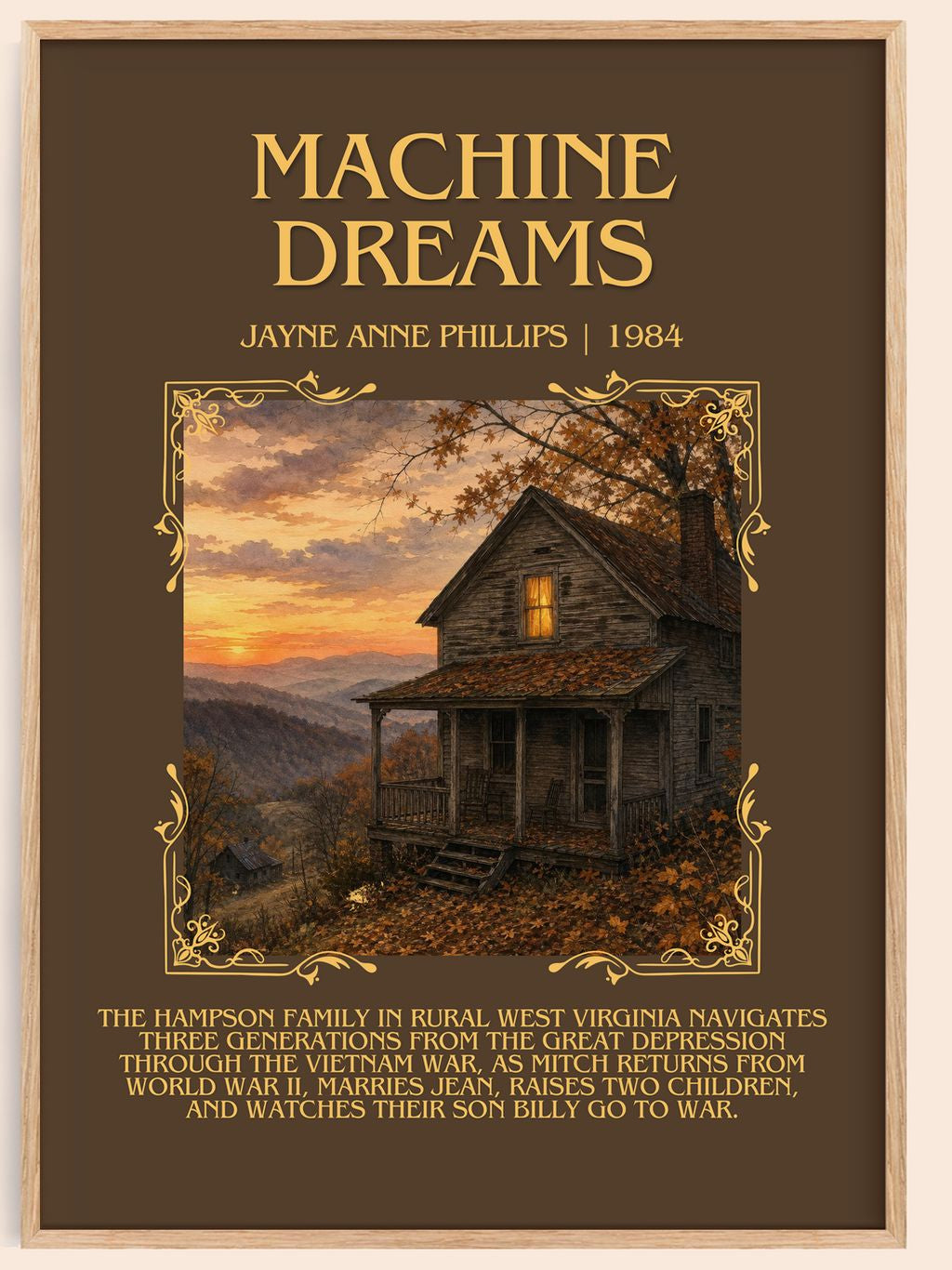 Machine Dreams Minimalist Book Poster by Jayne Anne Phillips – book poster