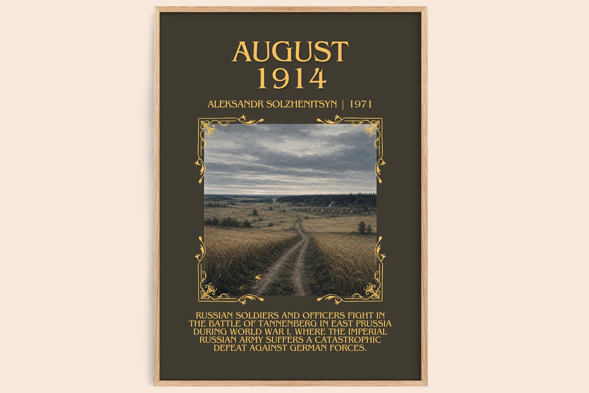 August 1914 Minimalist Book Poster by Aleksandr Solzhenitsyn
