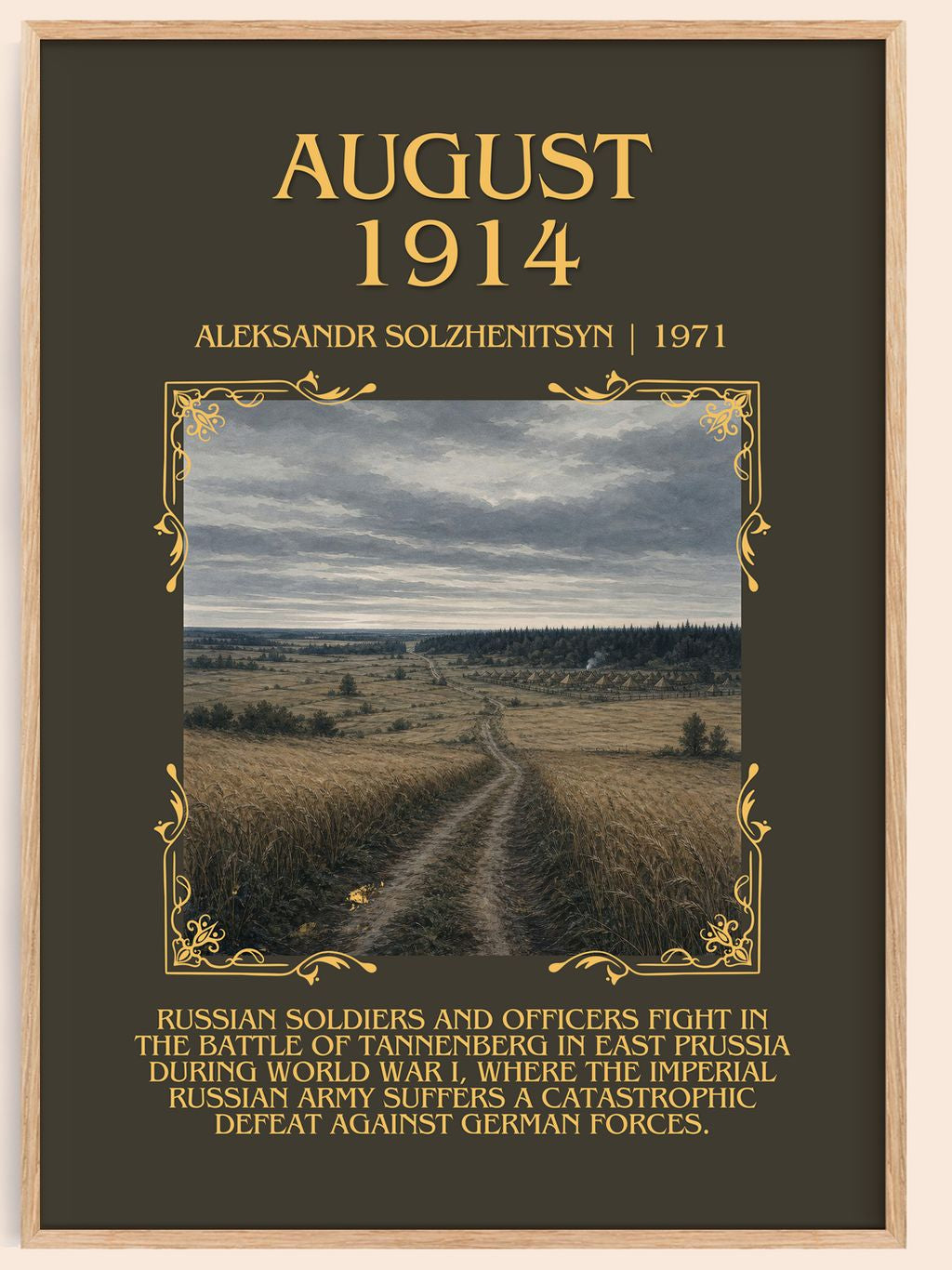 August 1914 Minimalist Book Poster by Aleksandr Solzhenitsyn – book poster