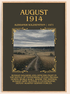 August 1914 Minimalist Book Poster by Aleksandr Solzhenitsyn – book poster