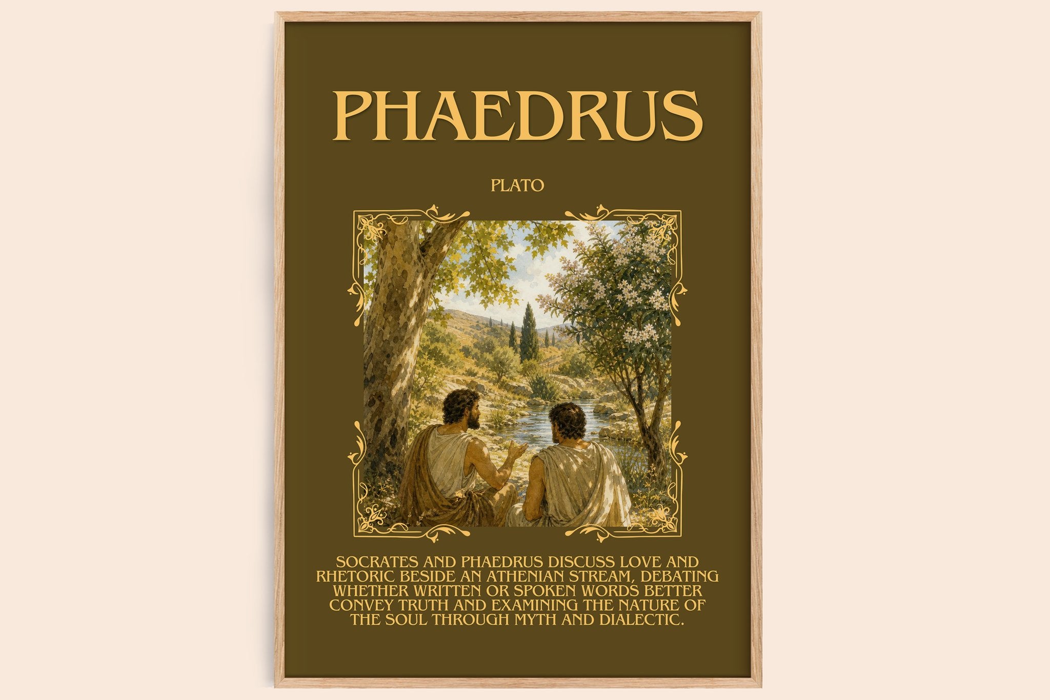 Phaedrus Minimalist Book Poster by Plato