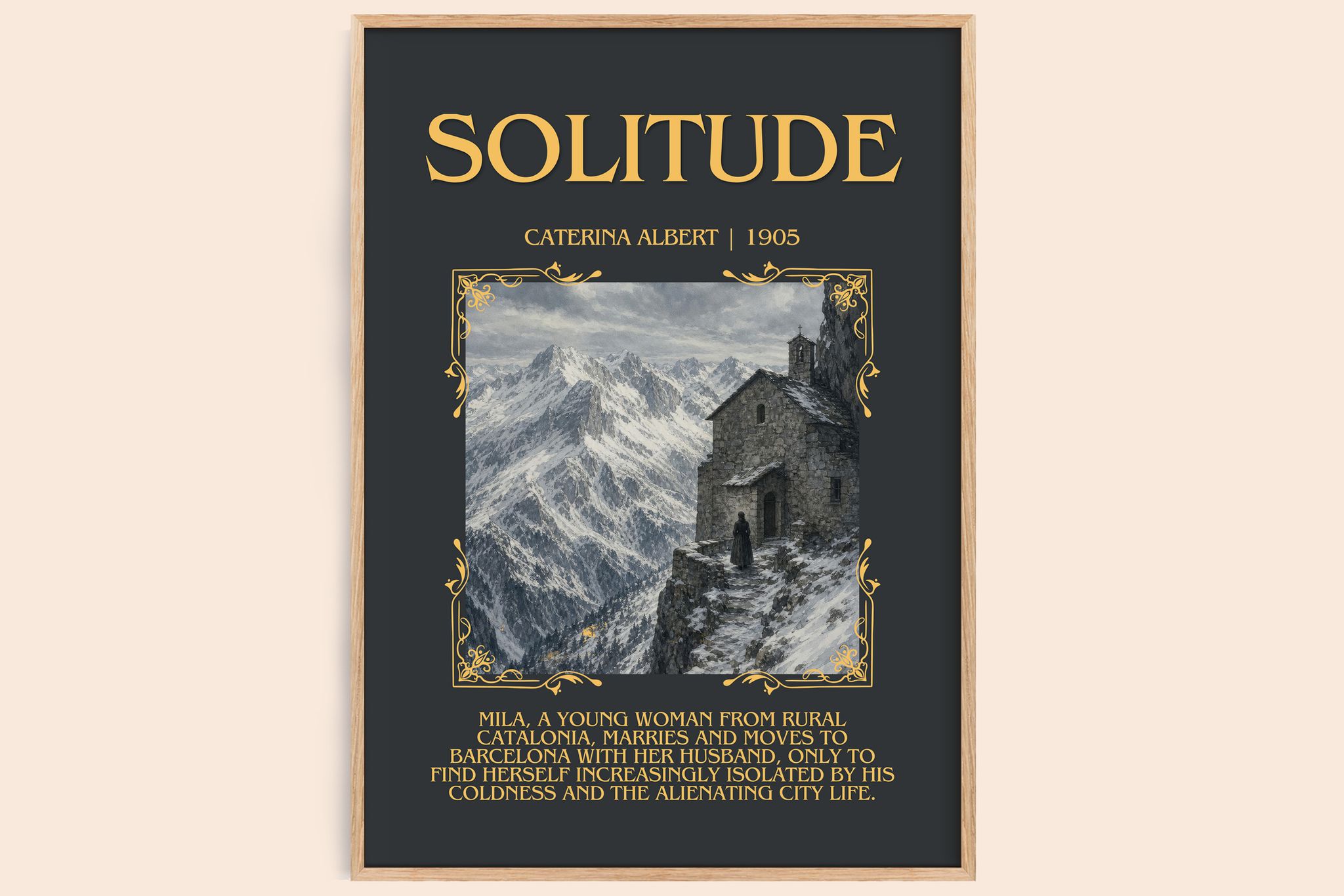 Solitude Minimalist Book Poster by Caterina Albert