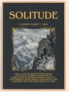 Solitude Minimalist Book Poster by Caterina Albert – book poster