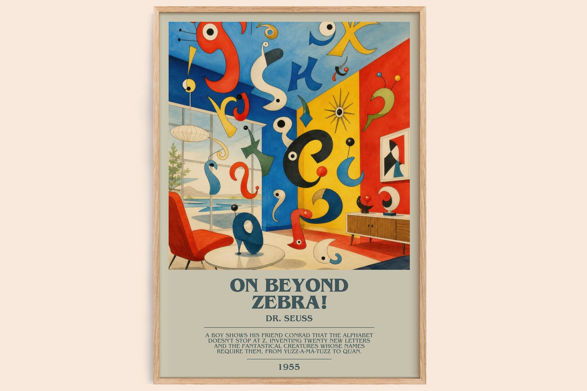 On Beyond Zebra! bookish book poster by Dr. Seuss – framed literary art print