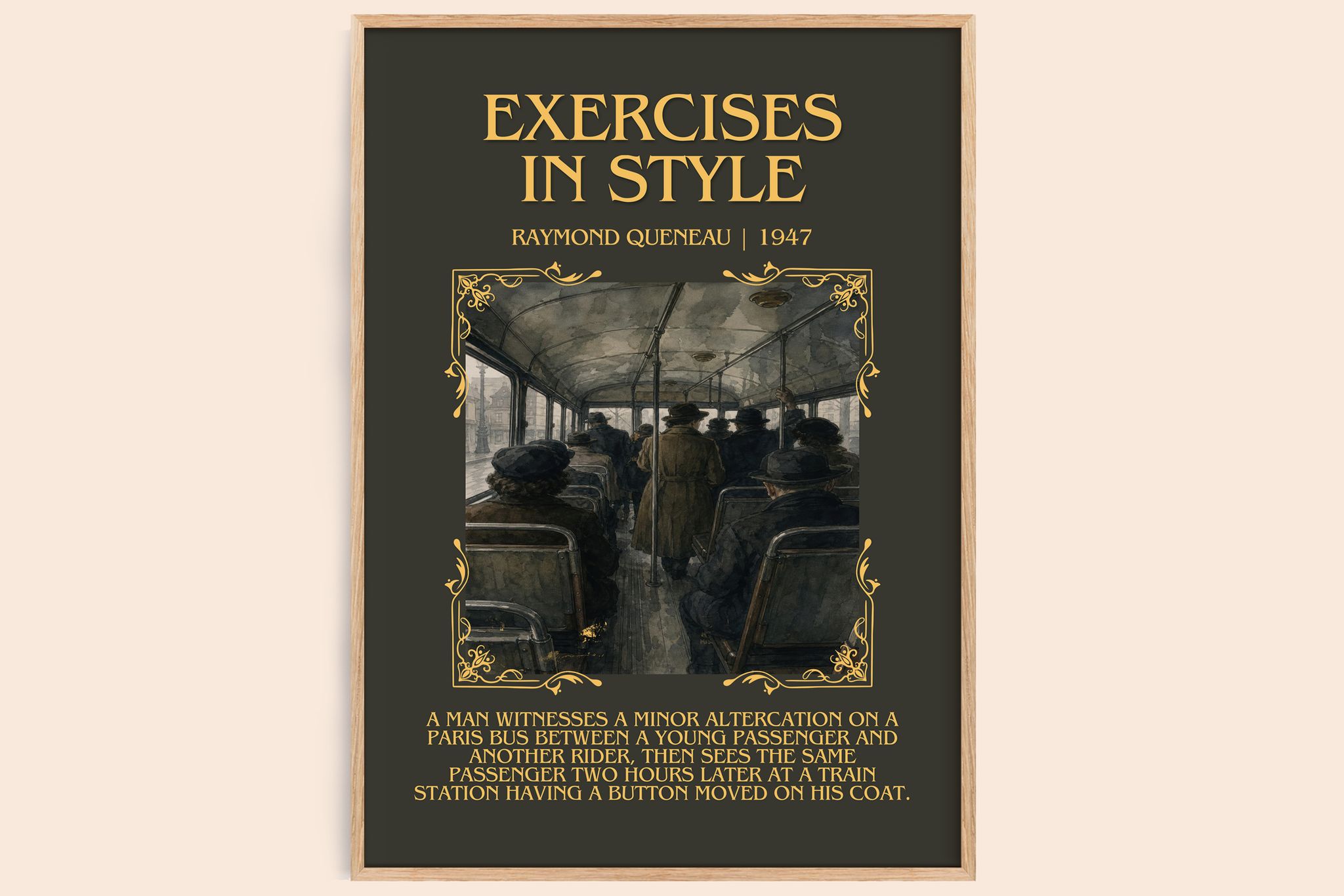 Exercises in Style Minimalist Book Poster by Raymond Queneau