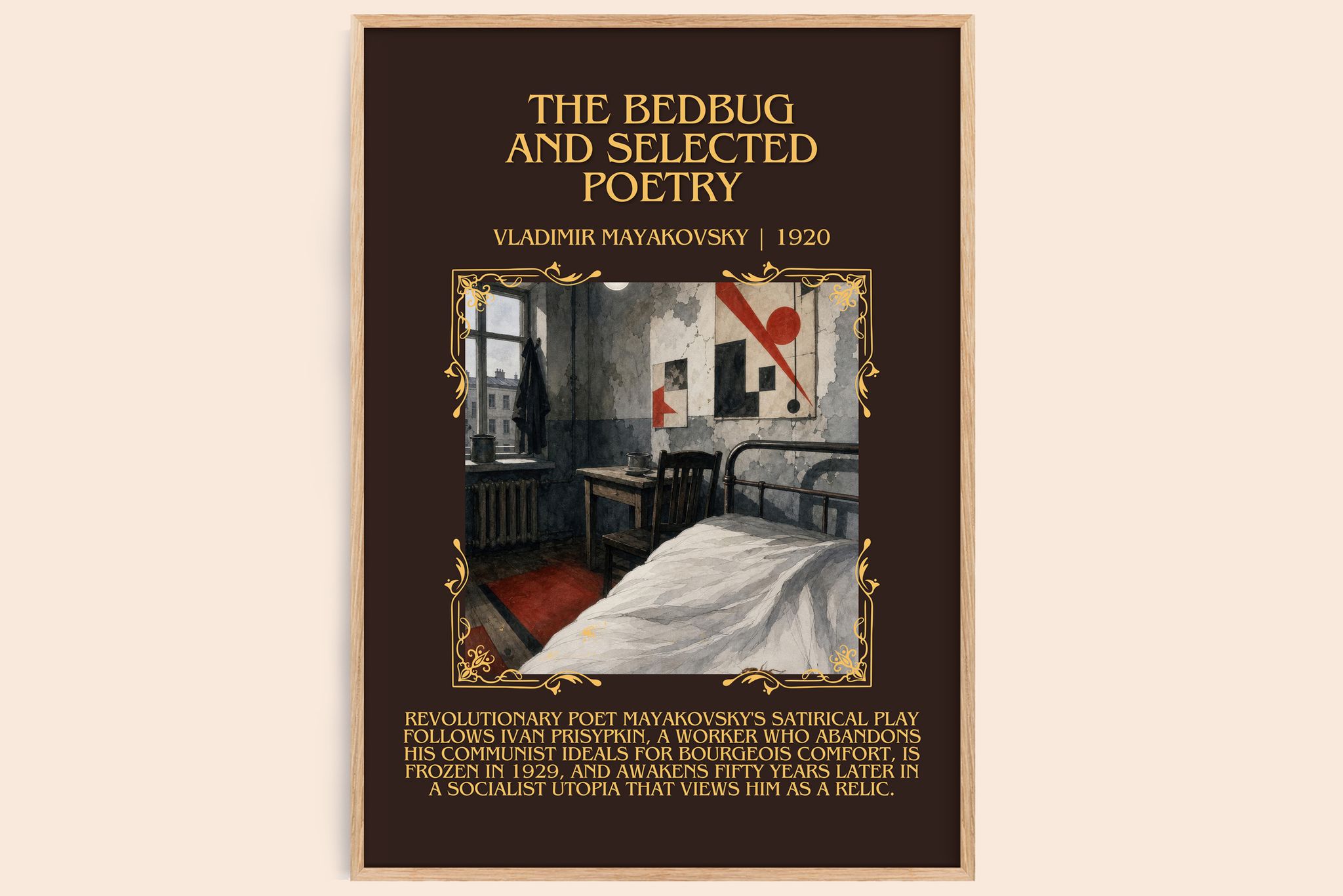 Bedbug And Selected Poetry Minimalist Book Poster by V. Mayakovsky