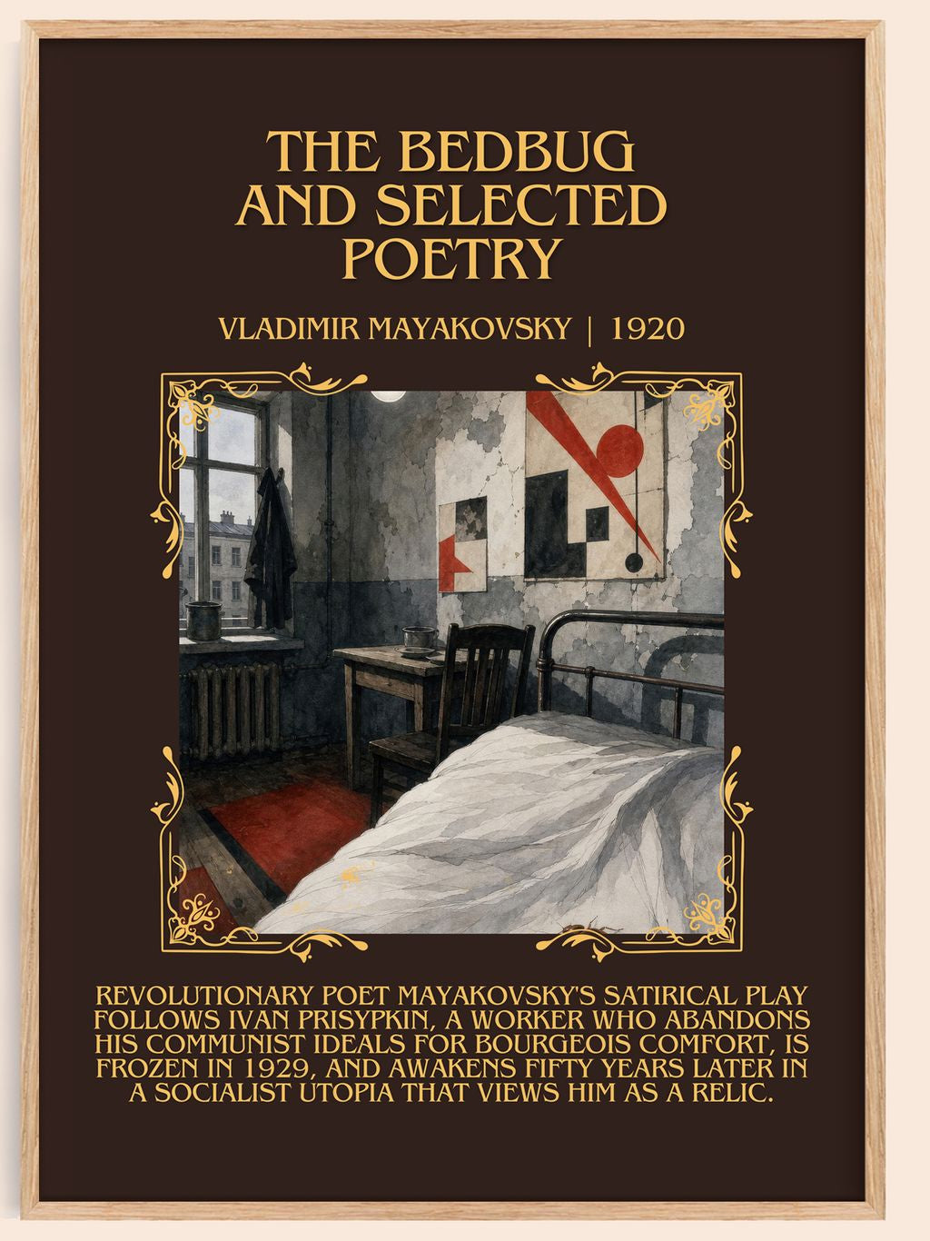 Bedbug And Selected Poetry Minimalist Book Poster by V. Mayakovsky – book poster