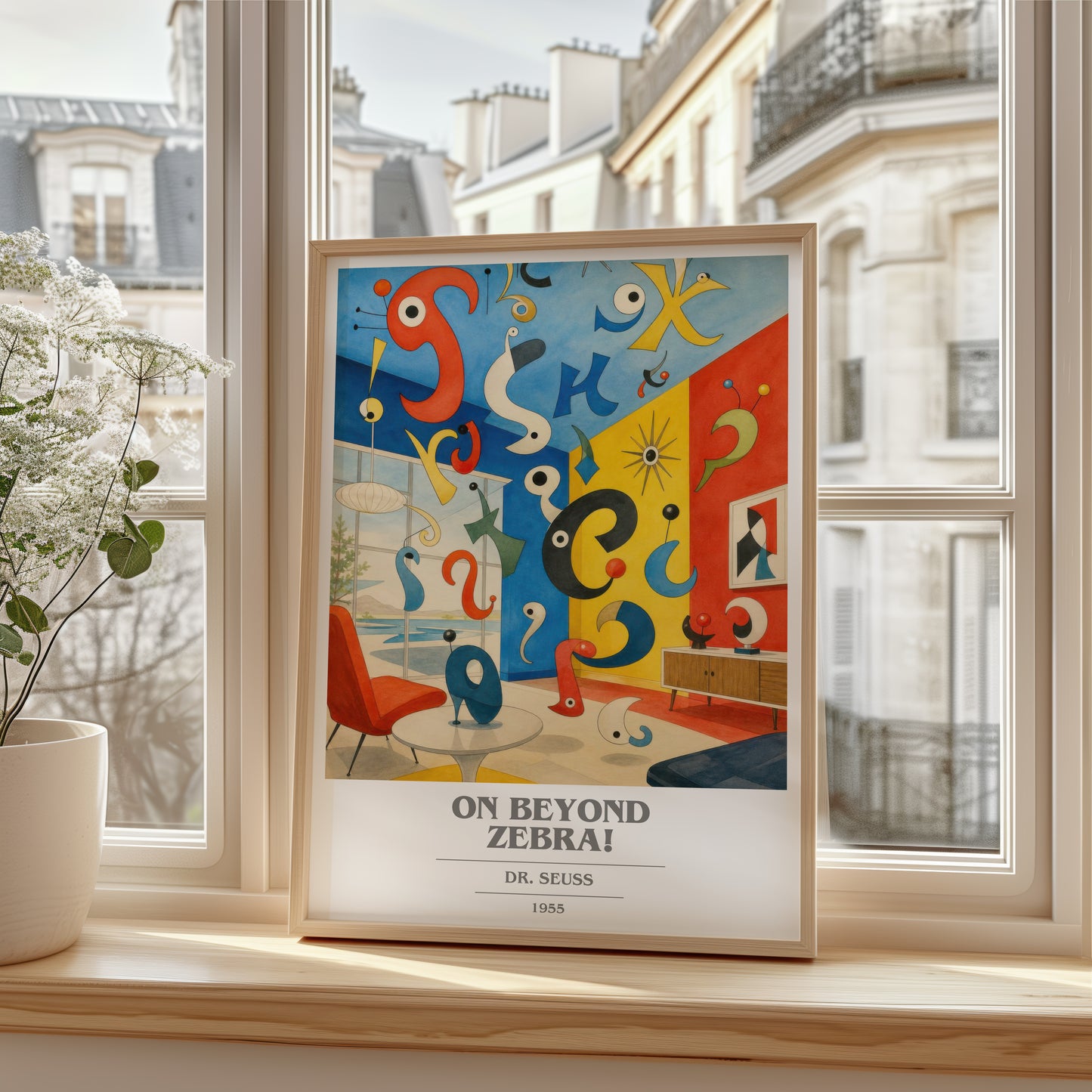 On Beyond Zebra! book cover poster colour and style options – Dr. Seuss book art