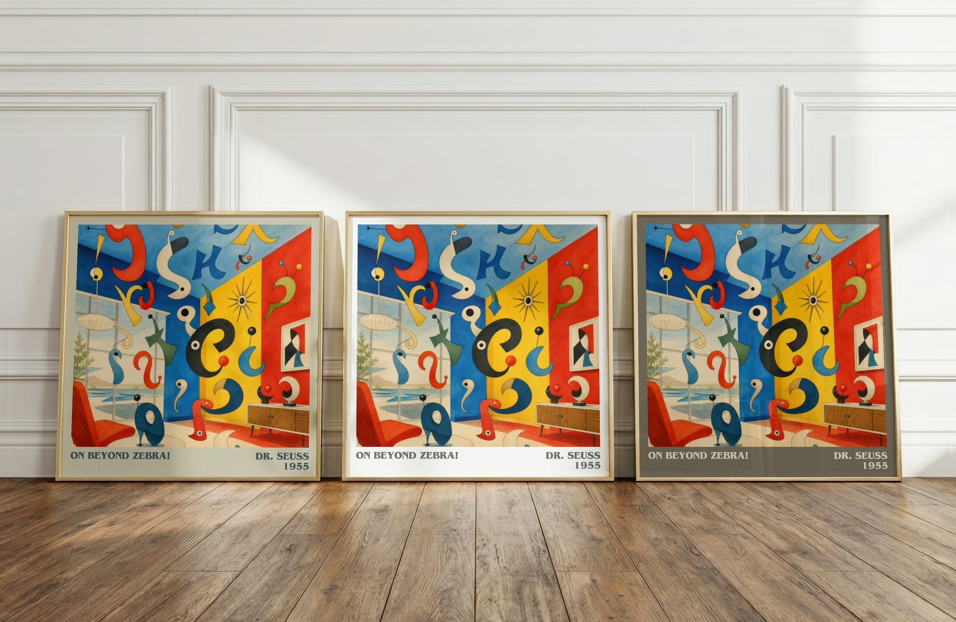 On Beyond Zebra! literary art print colour and style options – Dr. Seuss book art