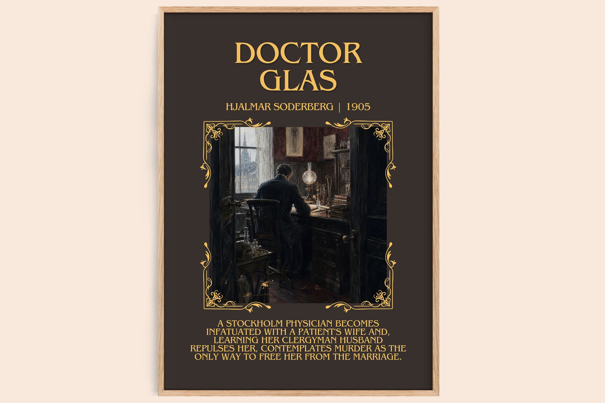 Doctor Glas Minimalist Book Poster by Hjalmar Soderberg