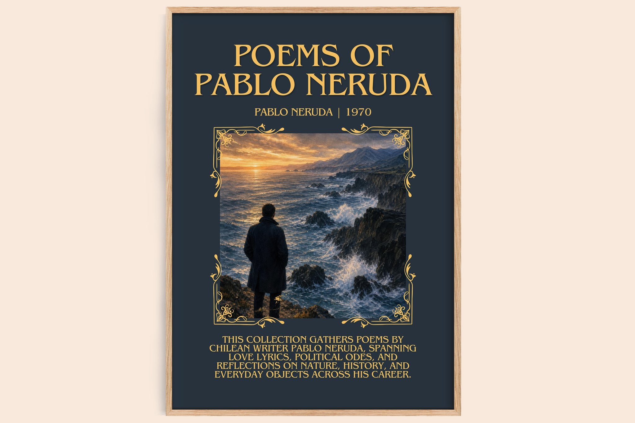 Poems of Pablo Neruda Minimalist Book Poster by Pablo Neruda