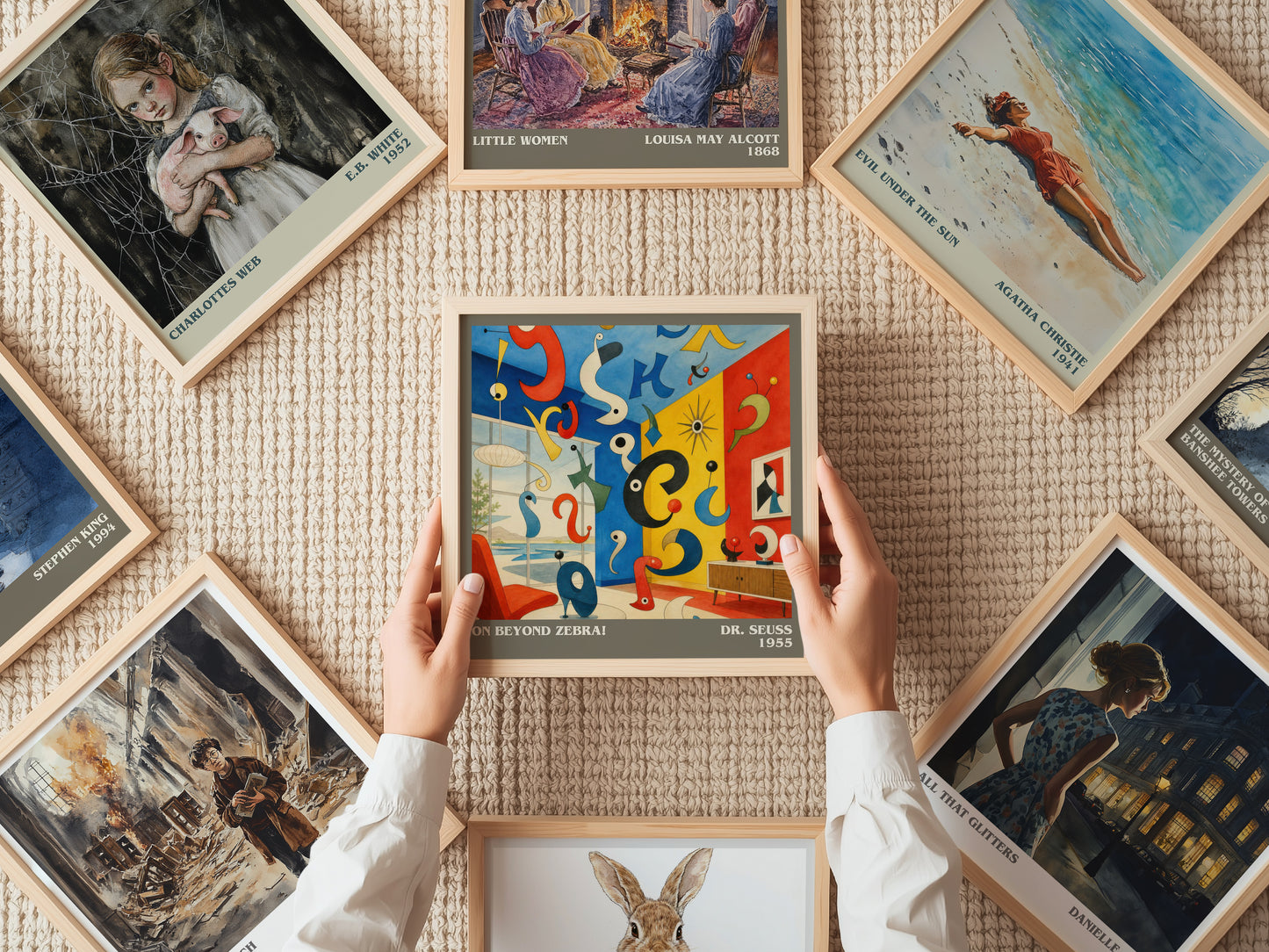 On Beyond Zebra! literary book poster framed on wall – childrens wall art