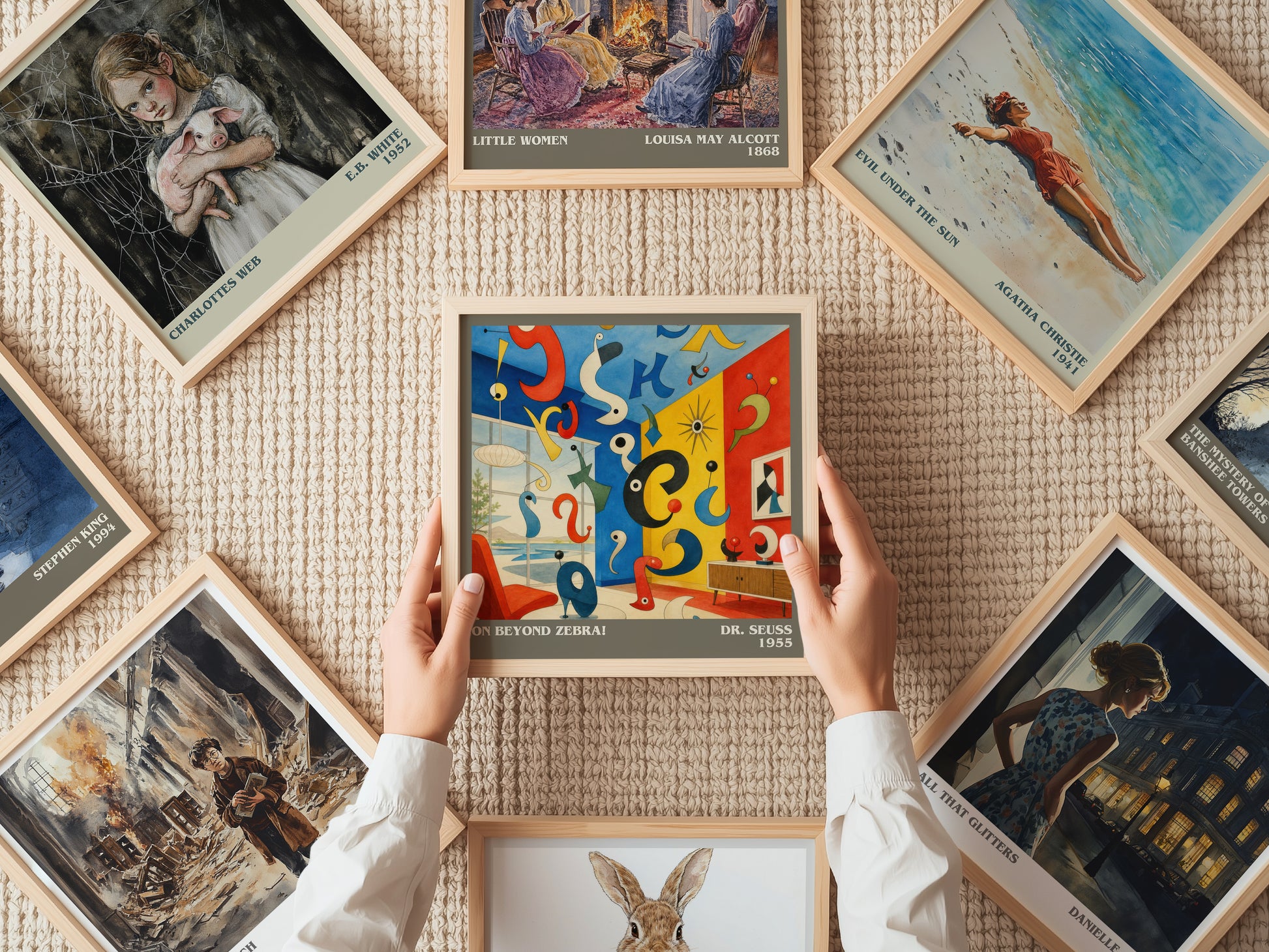On Beyond Zebra! literary book poster framed on wall – childrens wall art