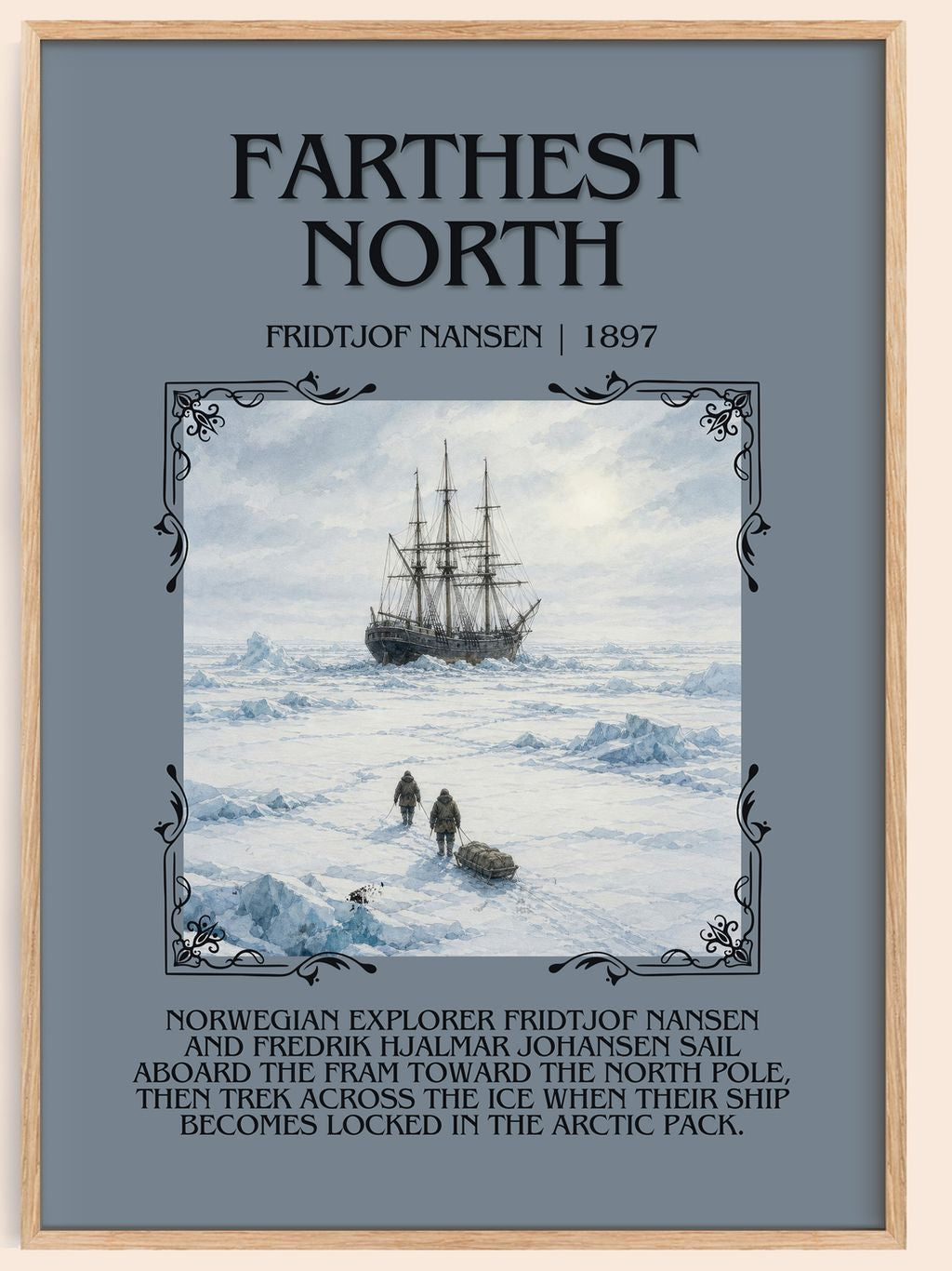 Farthest North Minimalist Book Poster by Fridtjof Nansen – book poster