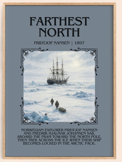 Farthest North Minimalist Book Poster by Fridtjof Nansen – book poster