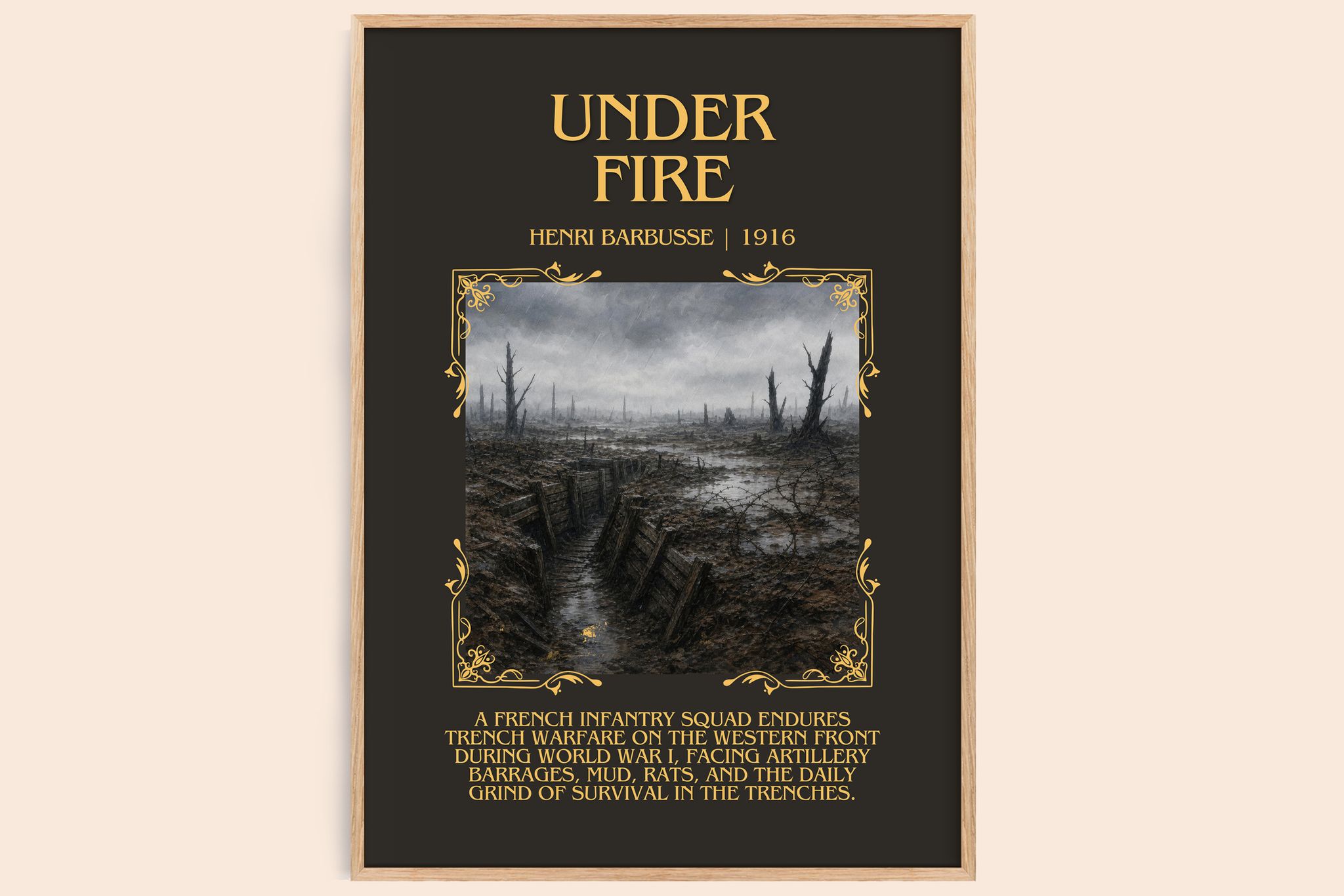 Under Fire Minimalist Book Poster by Henri Barbusse