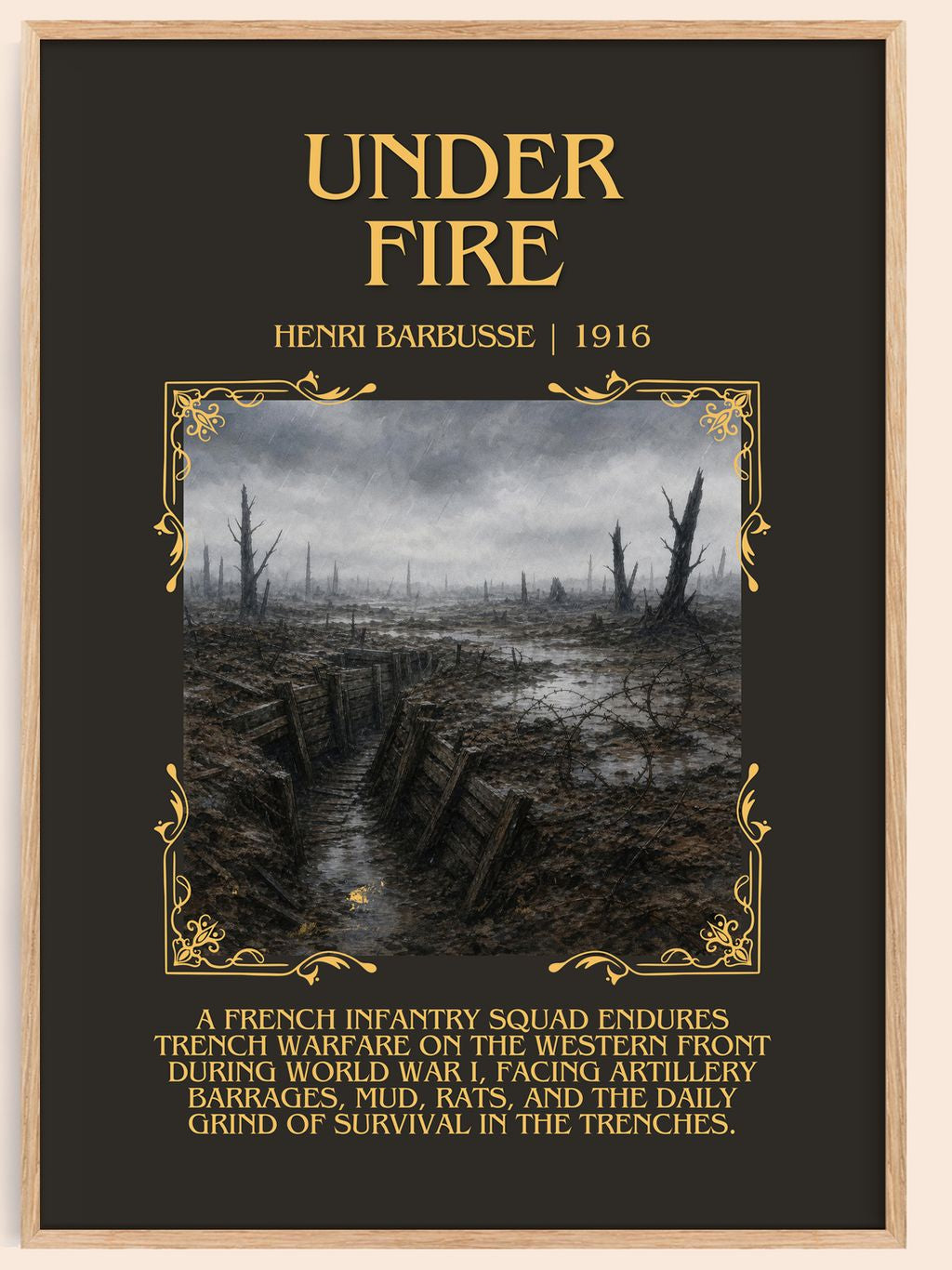 Under Fire Minimalist Book Poster by Henri Barbusse – book poster