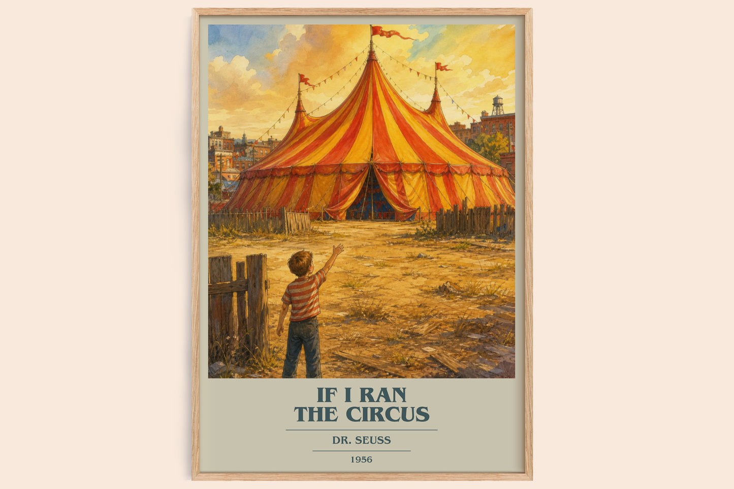 If I Ran The Circus book cover book poster by Dr. Seuss – framed literary art print