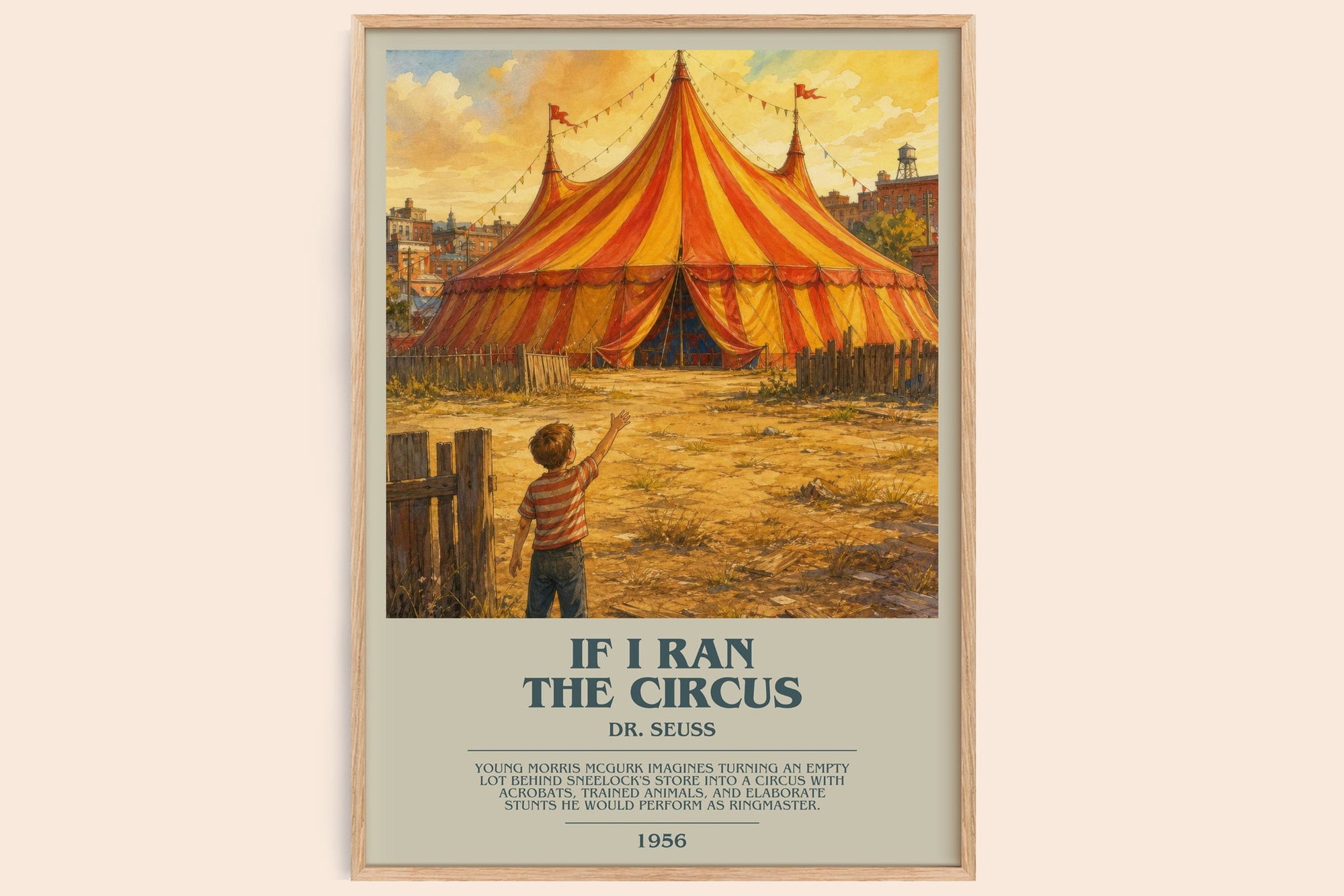 If I Ran The Circus bookish book poster by Dr. Seuss – framed literary art print