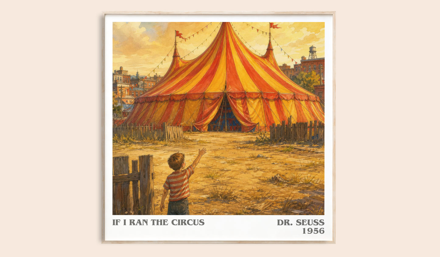 If I Ran The Circus literary book poster by Dr. Seuss – framed literary art print
