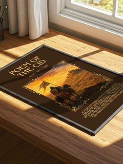 Poem of the Cid Minimalist Book Poster by Unknown – print on a sunlit desk