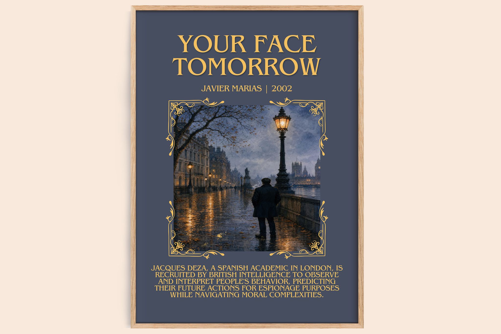 Your Face Tomorrow Minimalist Book Poster by Javier Marias