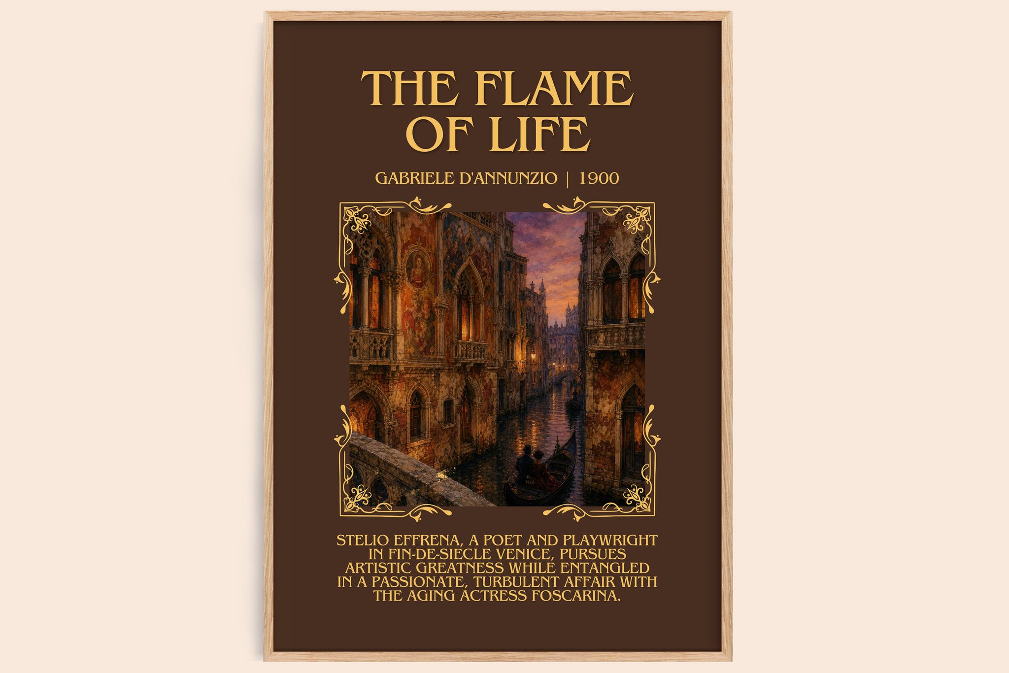 The Flame Of Life Minimalist Book Poster by Gabriele D'Annunzio
